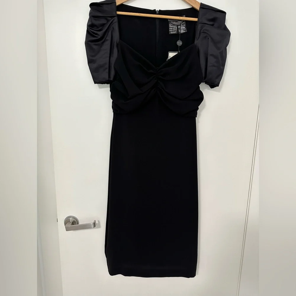 MaxMara little black dress, mini with silk bell sleves. Size IT 44. New w/tags - Picture 7 of 9